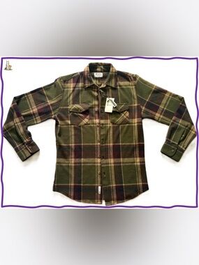 Sperry Olive Green Plaid Flannel Shirt - Men's